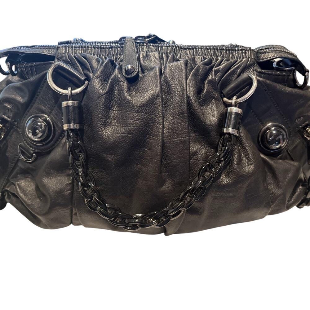 Gucci Hysteria Shoulder Bag Large Black Leather